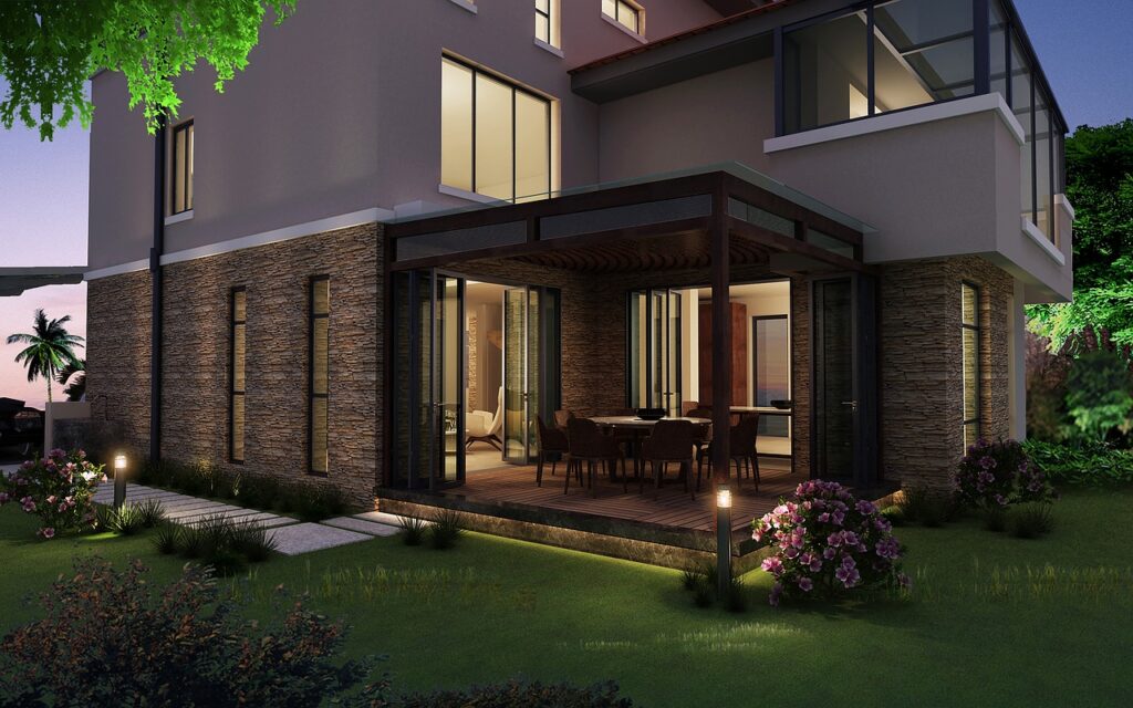 villa, exterior, 3dmax, night view, design, villa, villa, villa, villa, villa